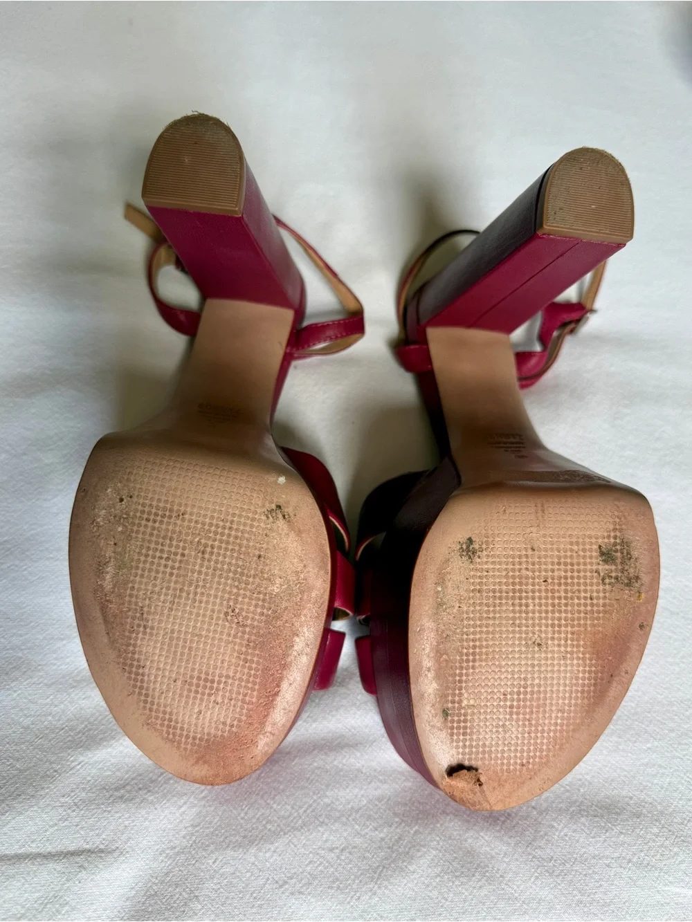 SCHUTZ Keefa Berry-Magenta Platform Block Heel Sandals SZ 8.5